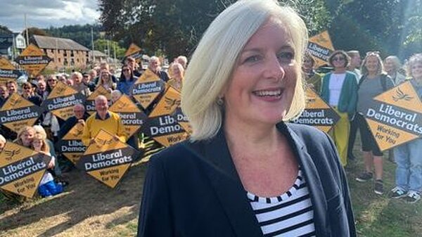 Caroline Voaden pictured at her campaign launch in Totnes